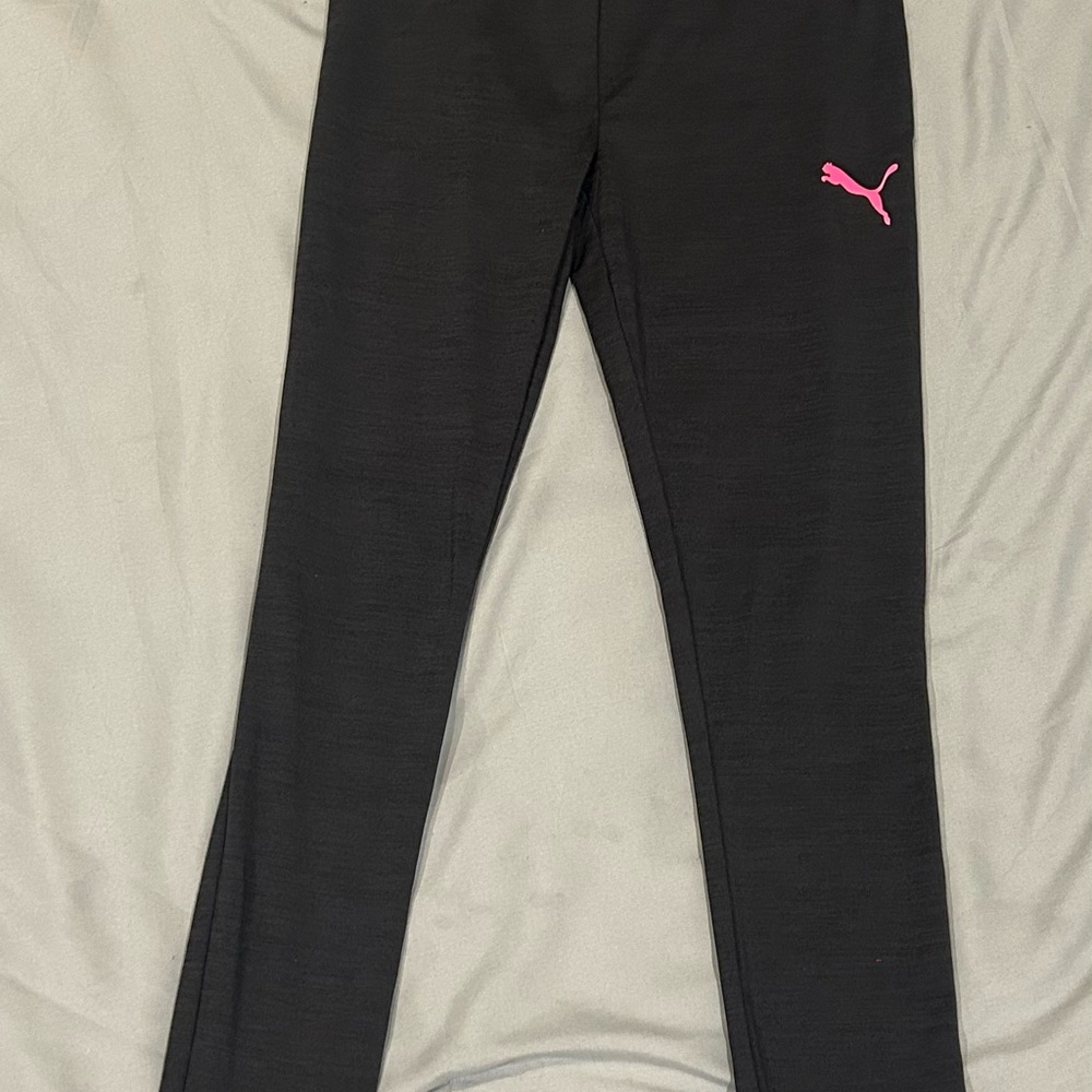 Puma Kids Leggings in Black with Pink Accent